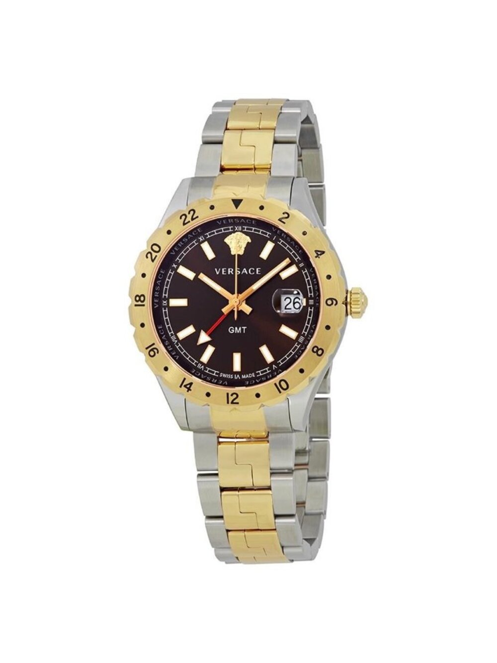 NWT Versace Hellenyium Brown Dial Two-tone Men's Watch